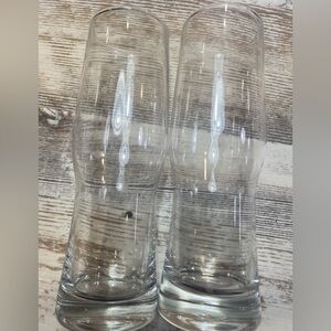 Lot of 2 Lenox Kate Spade Larabee Etched Dot Pilsner Beer Glasses 8 3/8 Inch